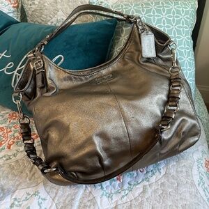Coach 15958 Madison Metallic Leather Large Convertible Shoulder Bag‎